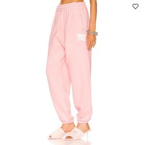 NWT Alexander Wang Puff Paint Terry Logo Sweatpant in Sunbleach Desert Flower